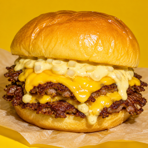 Smash Burger mit Joppie Sauce im Potato Roll