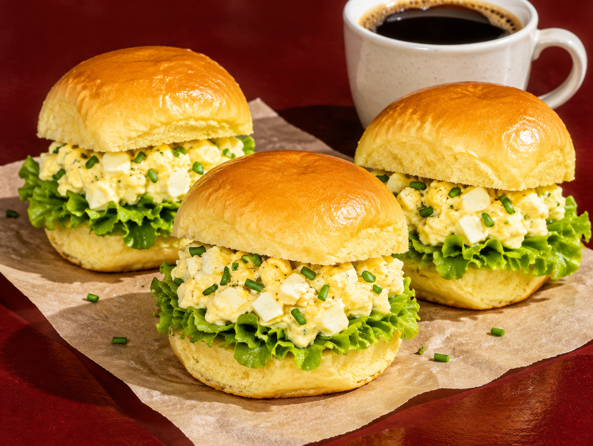 Eiersalat-Slider mit Schnittlauch
