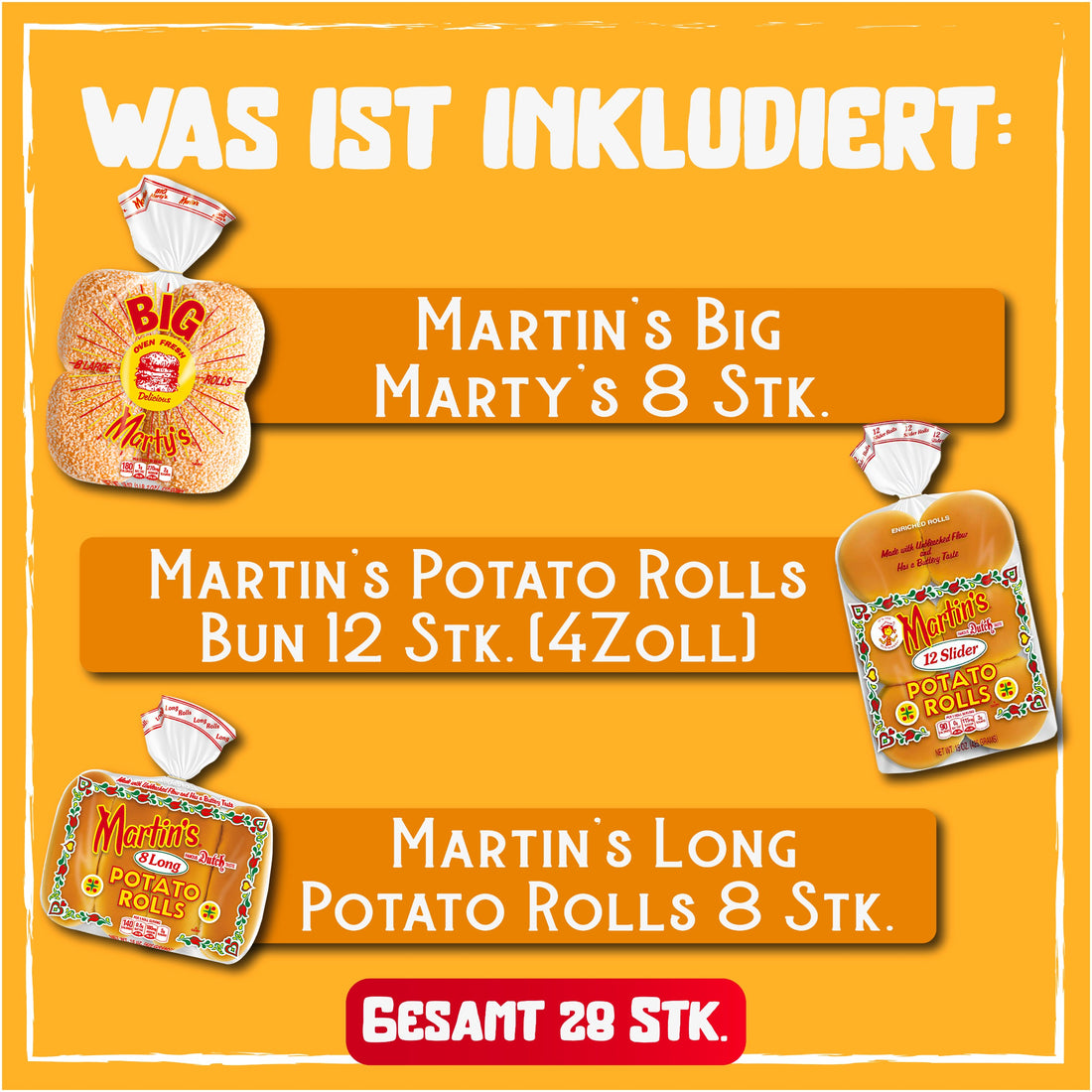 BBQ-Paket: 4 Zoll, Big Marty’s und Long Rolls